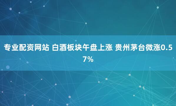 专业配资网站 白酒板块午盘上涨 贵州茅台微涨0.57%